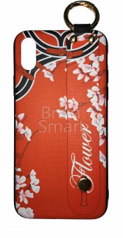 Чехол накладка силиконовая iPhone X Best Quality Flower красный фото