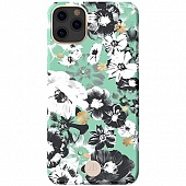Чехол накладка силиконовая iPhone11 Pro KINGXBAR Swarovski Blossom Series Green