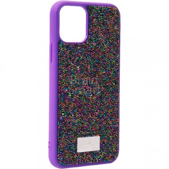 Чехол накладка силиконовая iPhone 12 Swarovski Фиолетовый фото