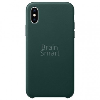 Чехол накладка iPhone XS Leather Case экокожа Forest Green фото