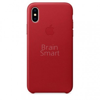 Чехол iPhone X Leather красный фото