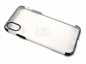 Чехол накладка силиконовая iPhone X Gurdini Obsidian Series Прозрачный/Черный фото