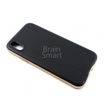 Чехол накладка противоударная iPhone X/Xs iPaky 2in1 black/gold фото