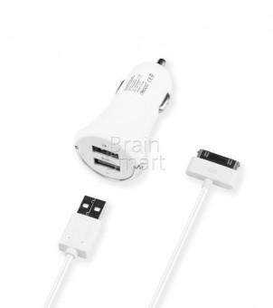 АЗУ Deppa 2 USB 2.1 A + кабель 30-pin для Apple (11205) белый фото
