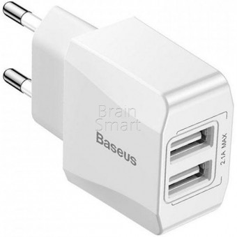 СЗУ Baseus Mini Dual-U Charger (GS-518) 2 USB 2.1A Белый фото