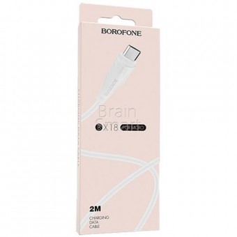 USB кабель Borofone BX18 Optimal Micro (2м) White фото