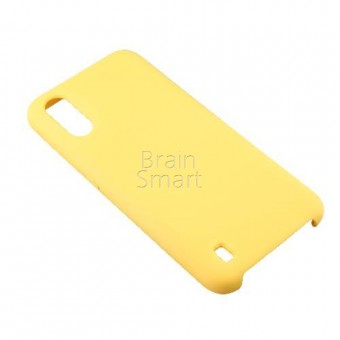 Чехол накладка силиконовая Samsung A01 2020 Silicone Case Желтый (4) фото