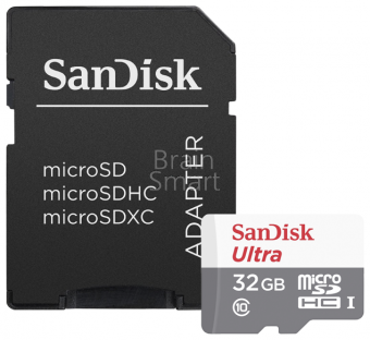 Карта памяти SanDisk Ultra micro SDHC 32 Gb UHS-1 (100Mb/S) (10 класс) + адаптер фото