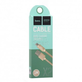 USB кабель HOCO Х2 Micro Knitted (1m) золотистый фото