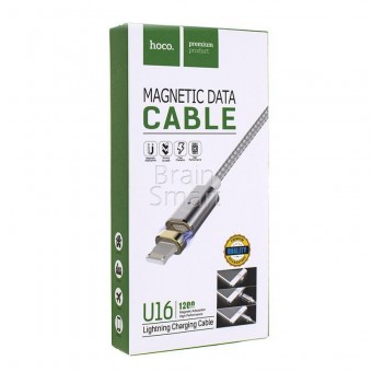 USB кабель HOCO U16 Lightning Magnetic (1.2m) серебристый фото