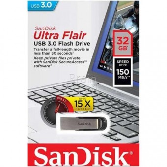 USB флеш-драйв SanDisk Ultra Flair 32Gb metal Black фото
