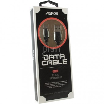 USB кабель ASPOR A155 Micro (1.2м) (2,4А) Grey фото