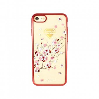 Чехол накладка iPhone 7 Plus KINGXBAR Swarovski Sakura Series красный фото