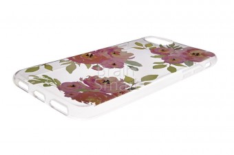 Чехол накладка силиконовая iPhone 7 Kauaro Swarovski прозрачный цветы фото