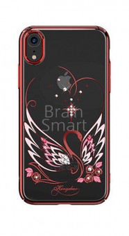 Чехол накладка силиконовая iPhone XR KINGXBAR Swarovski Swan Series Frame Red фото