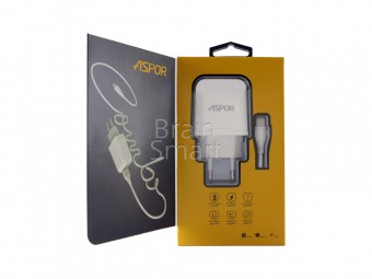 СЗУ ASPOR A829 2USB + кабель Lightning (2.4A/IQ) White фото