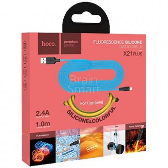 USB кабель Hoco X21 Plus Silicone Ligthning 1M Черный/желтый фото