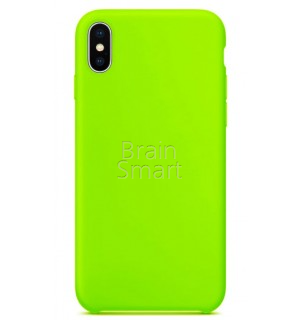 Чехол накладка силиконовая iPhone X Silicone Case Яркий зеленый (31) фото