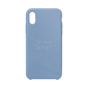 Чехол накладка силиконовая iPhone X Silicone Case светло-голубой (26) фото