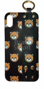 Чехол накладка силиконовая iPhone X Best Quality Bear черный фото