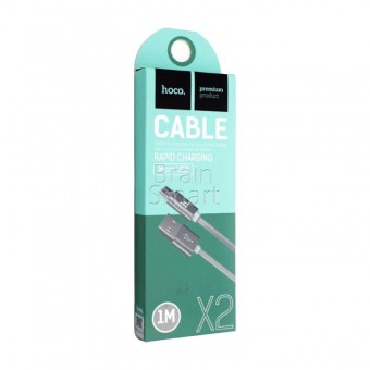 USB кабель HOCO Х2 Micro Knitted (1m) серый фото