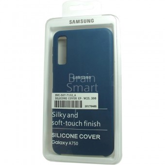 Чехол накладка силиконовая Samsung A750 (A7 2018) Silicone Case (20) Синий фото