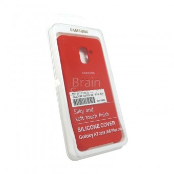 Чехол накладка силиконовая Samsung А730 (А8+ 2018) Silicone Cover (14) красный фото