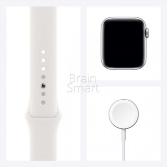 Apple Watch Siriese 6 44mm Silver Aluminum Case with White Sport Band  фото