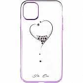 Чехол накладка силиконовая iPhone11 KINGXBAR Swarovski Starry Sky-Heart Series Violet