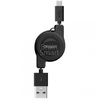 Deppa USB кабель micro USB (72102) с автосмоткой 0.8м черный фото