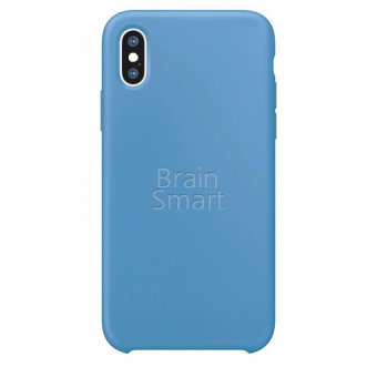 Чехол накладка силиконовая iPhone X Soft Touch 360 голубой (16) фото