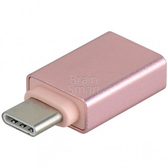  Переходник micro USB/Type-C розовый фото