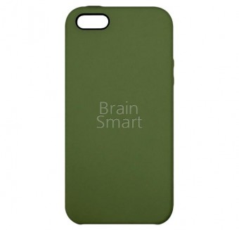 Чехол накладка силиконовая iPhone5/5S Silicone Case Армейский Зеленый фото