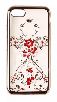 Накладка силиконовая iPhone 7/8 Girlscase Swarovski Phoenix Series золотистый фото