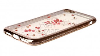 Накладка силиконовая iPhone 7/8 Girlscase Swarovski Phoenix Series золотистый фото